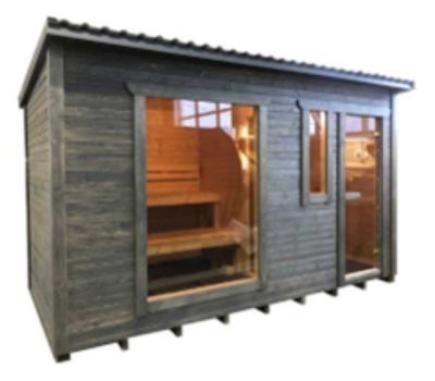 Sauna box Stockholm 4XL Relax avec vestiaire de Pure Sauna&Spa HD