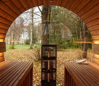 Vitre pleine-lune ou panoramique pour sauna Oslo de Pure Sauna&Spa